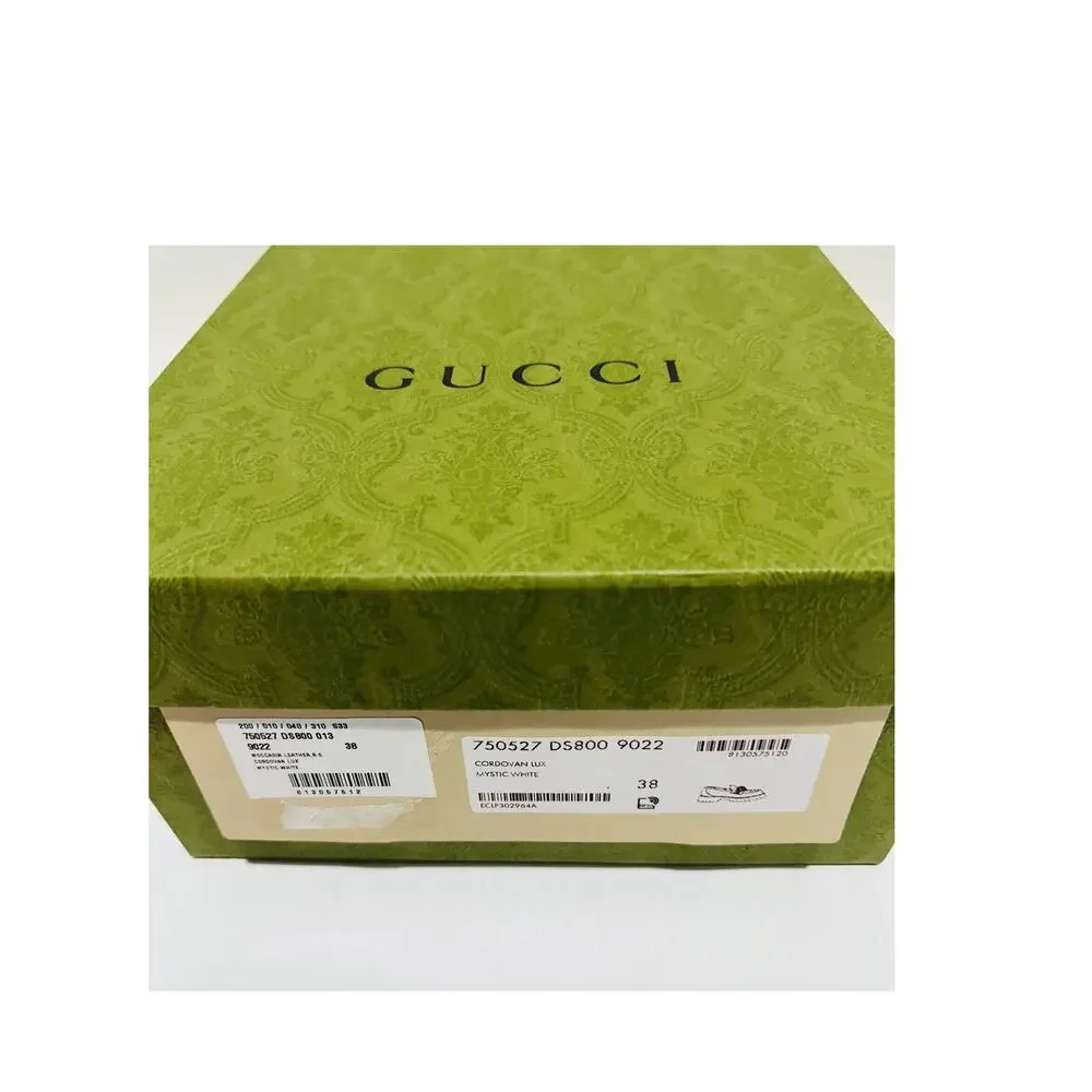 NIB Gucci Jeanne Interlocking G EU 38 Loafers White Leather Lug Sole Shoes $1190